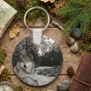 Wolf Woodland Animal Forest  Key Ring