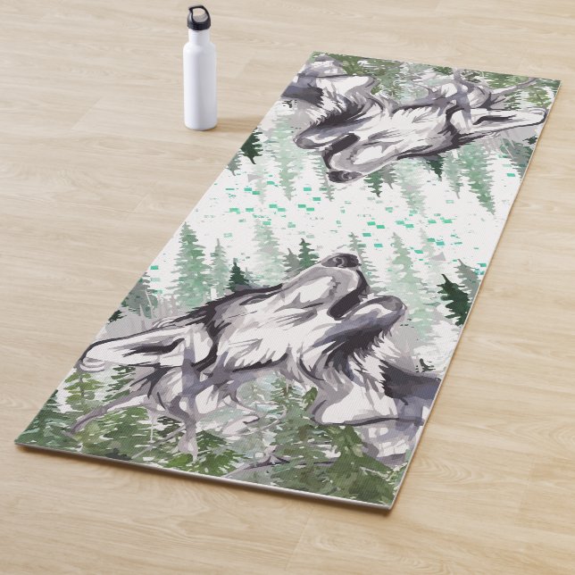 Wolf Yoga Mat | Colourful Wolf Fitness Mat (In Situ)