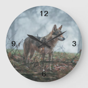 Wolfdog Large Clock