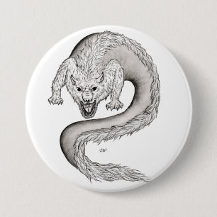 Wolfdragon black and white Design 7.5 Cm Round Badge