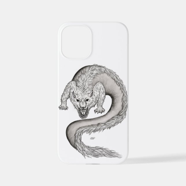 Wolfdragon black and white design iPhone case (Back)