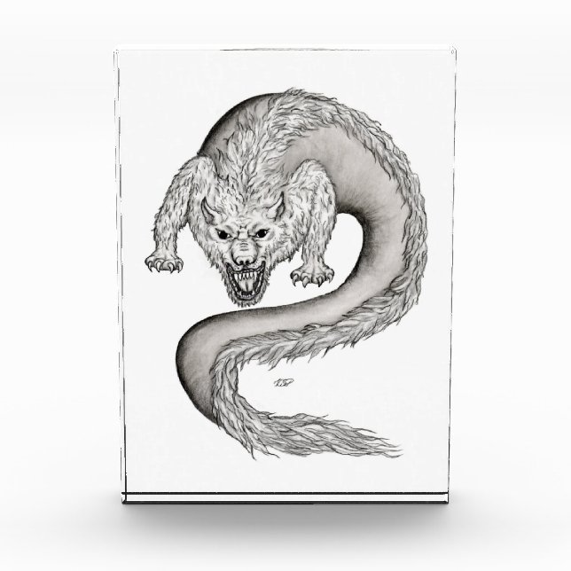 Wolfdragon black and white design photo block (Front)