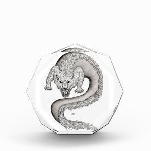 Wolfdragon black and white design photo block
