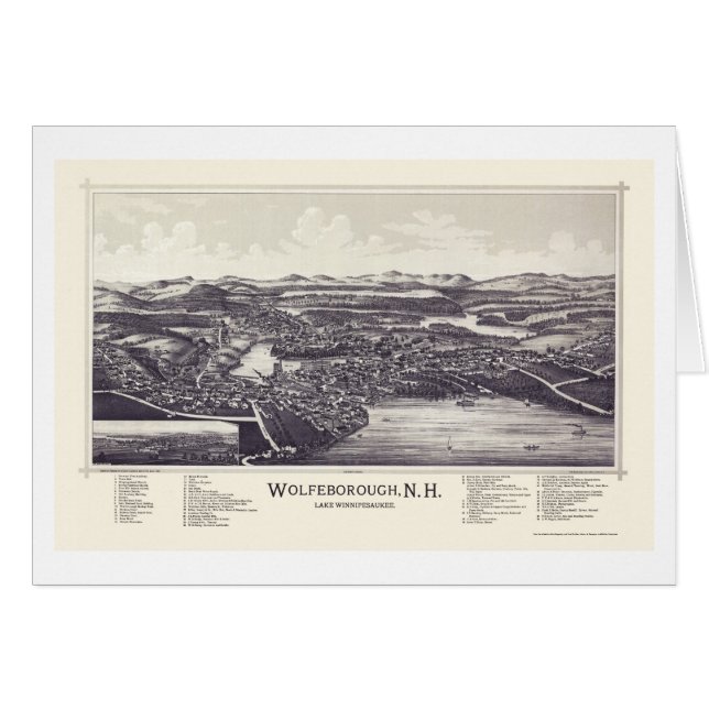 Wolfeborough, NH (Wolfeboro) Panoramic Map - 1889 (Front Horizontal)