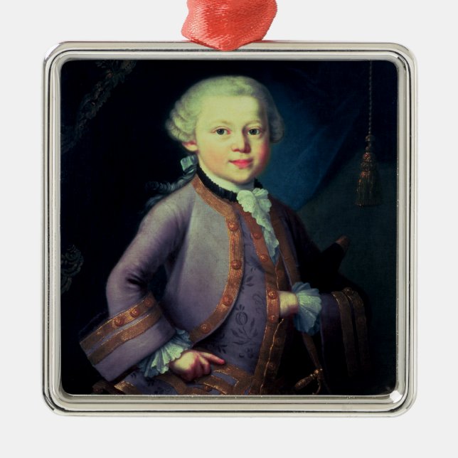 Wolfgang Amadeus Mozart , 1763 Metal Tree Decoration (Front)