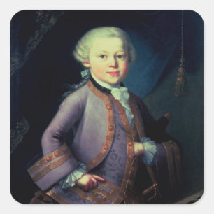 Wolfgang Amadeus Mozart , 1763 Square Sticker