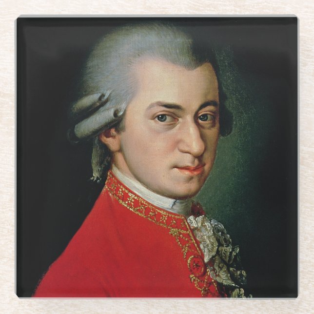 Wolfgang Amadeus Mozart, 1818 Glass Coaster (Front)
