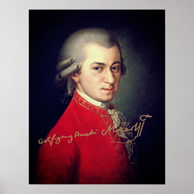 Wolfgang Amadeus Mozart 1819 with signature Poster (Front)