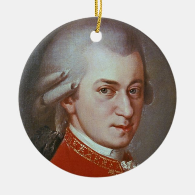 Wolfgang Amadeus Mozart Ceramic Tree Decoration (Front)