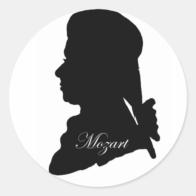 Wolfgang Amadeus Mozart Classic Round Sticker (Front)