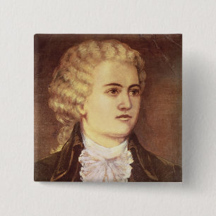 Wolfgang Amadeus Mozart during his stay 15 Cm Square Badge