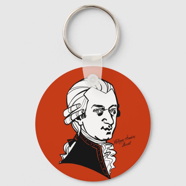 Wolfgang Amadeus Mozart Key Ring (Front)