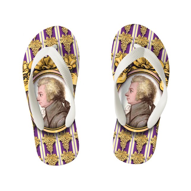 Wolfgang Amadeus Mozart Kid's Flip Flops (Footbed)