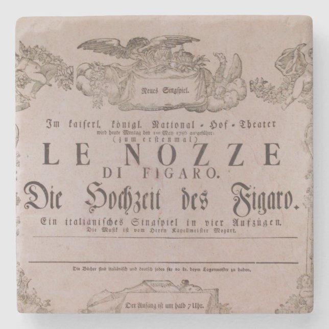 Wolfgang Amadeus Mozart, Opera - Le nozze di Figar Stone Coaster (Front)
