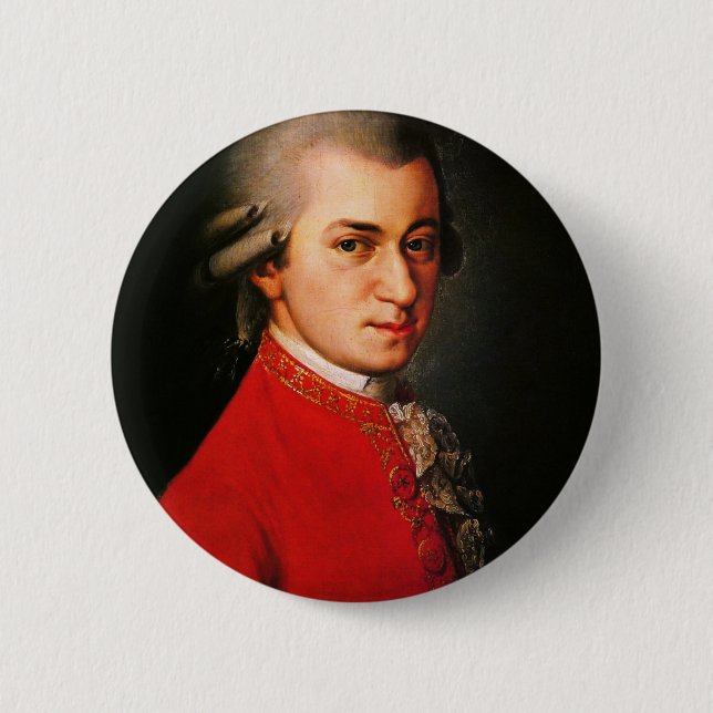Wolfgang Amadeus Mozart portrait 6 Cm Round Badge (Front)