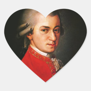 Wolfgang Amadeus Mozart portrait Heart Sticker