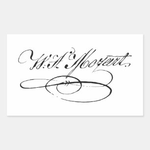 Wolfgang Amadeus Mozart signature autograph classi Rectangular Sticker