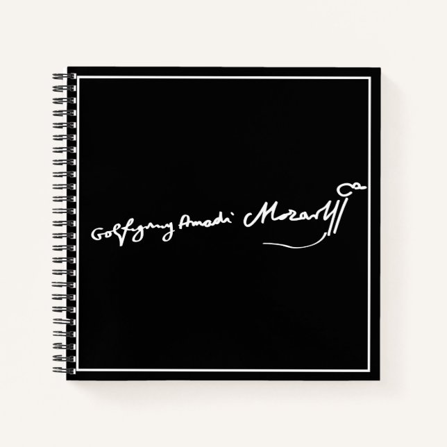 Wolfgang Amadeus Mozart signature Notebook (Front)