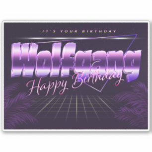 Wolfgang Name Vorname retro Sticker Geburtstag