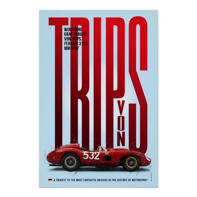 Wolfgang von Trips Tribute Ferrari 315S Poster (Front)