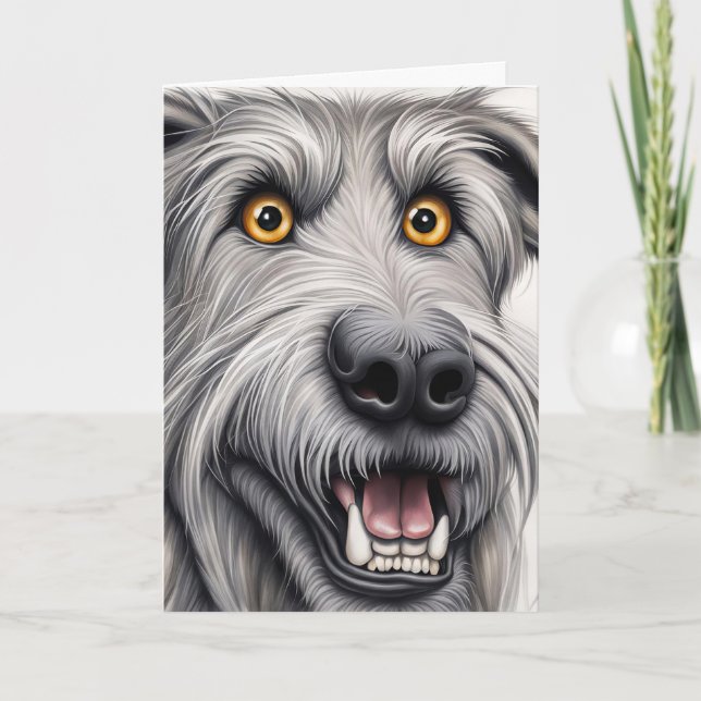 Wolfhound Birthday Humour Card (Front)