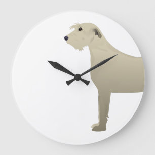 Wolfhound Dog Basic Breed Silhouette Large Clock