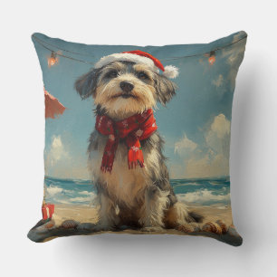Wolfhound Dog Christmas Vintage Beach Cushion