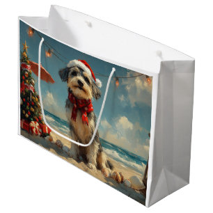 Wolfhound Dog Christmas Vintage Beach Large Gift Bag