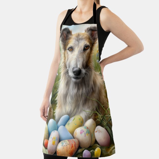 Wolfhound Dog With Easter Eggs Holiday  Apron (Insitu)