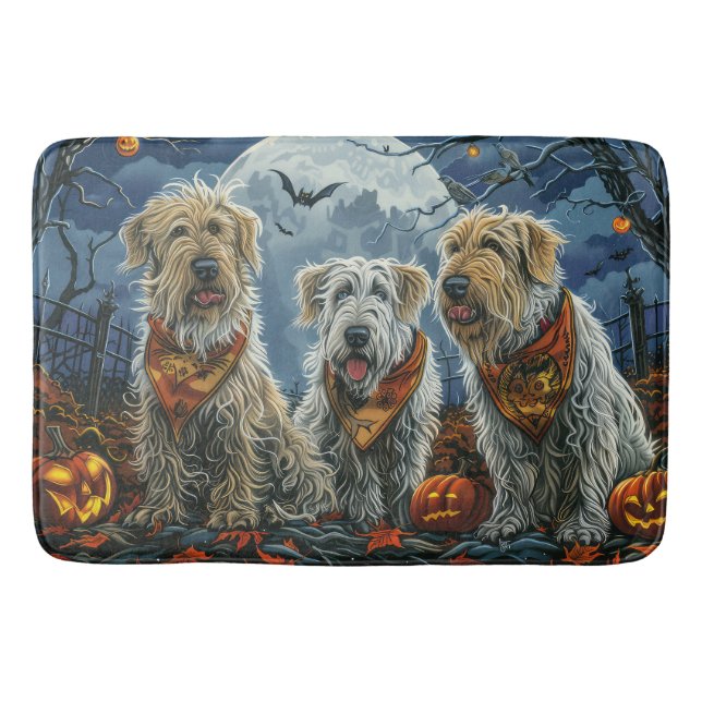 Wolfhound Halloween Spooky Bath Mat (Front)