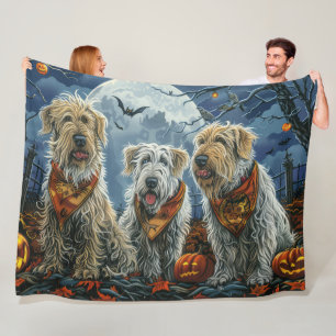 Wolfhound Halloween Spooky Fleece Blanket