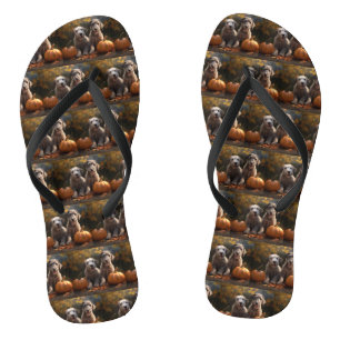 Wolfhound  Puppy Autumn Delight Pumpkin Flip Flops
