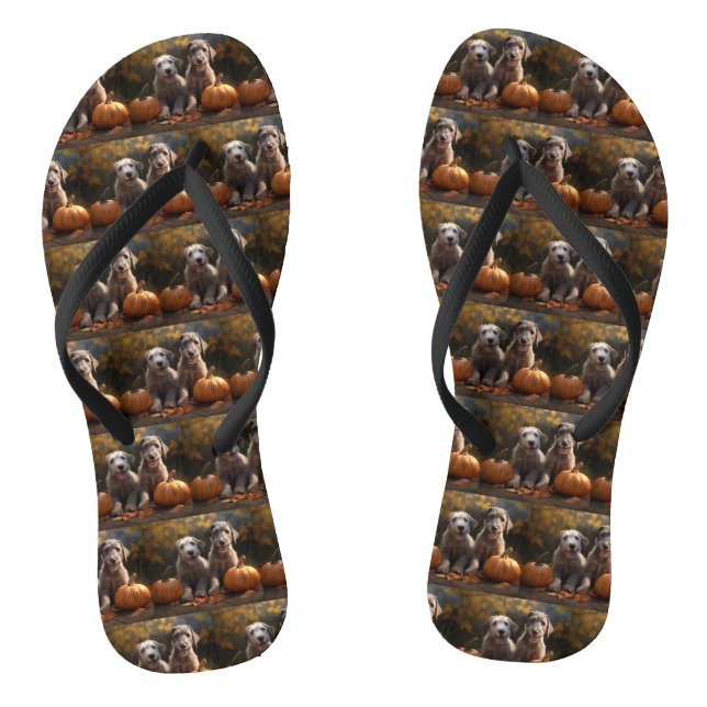 Wolfhound  Puppy Autumn Delight Pumpkin Flip Flops (Footbed)