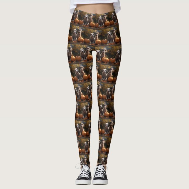 Wolfhound  Puppy Autumn Delight Pumpkin Leggings (Front)