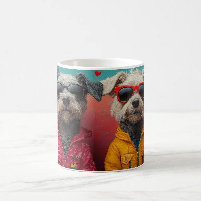Wolfhound with Heart Roses Valentine's Day Coffee Mug (Center)