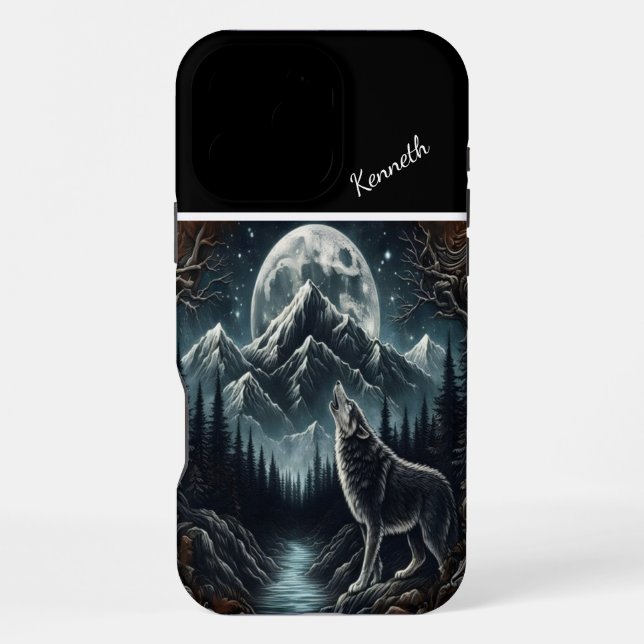 Wolf's Moonlight Serenade iPhone Case (Back)