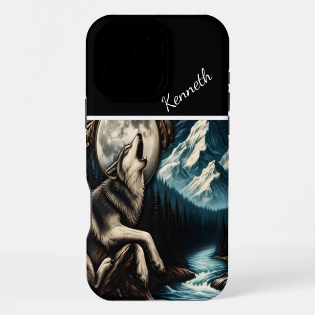 Wolf's Moonlight Serenade iPhone Case (Back)