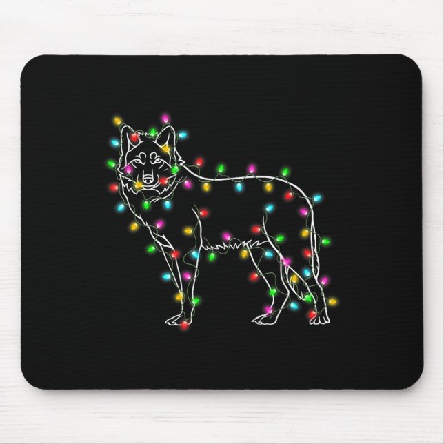 Wolfs Tree Christmas Sweater Xmas Pet Animal Wolf  Mouse Mat (Front)