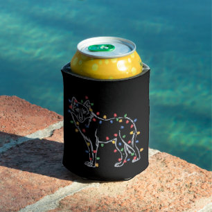 Wolfs Tree Christmas Xmas Pet Animal Wolf Lover Can Cooler