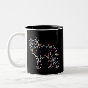 Wolfs Tree Christmas Xmas Pet Animal Wolf Lover Two-Tone Coffee Mug