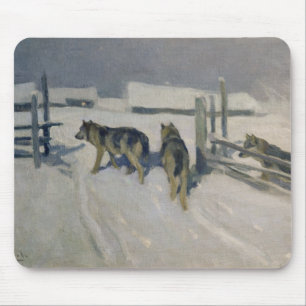 Wolfs, Winter Night, c.1910 Mouse Mat