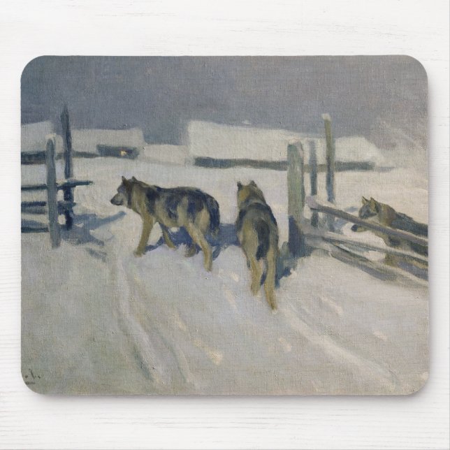 Wolfs, Winter Night, c.1910 Mouse Mat (Front)
