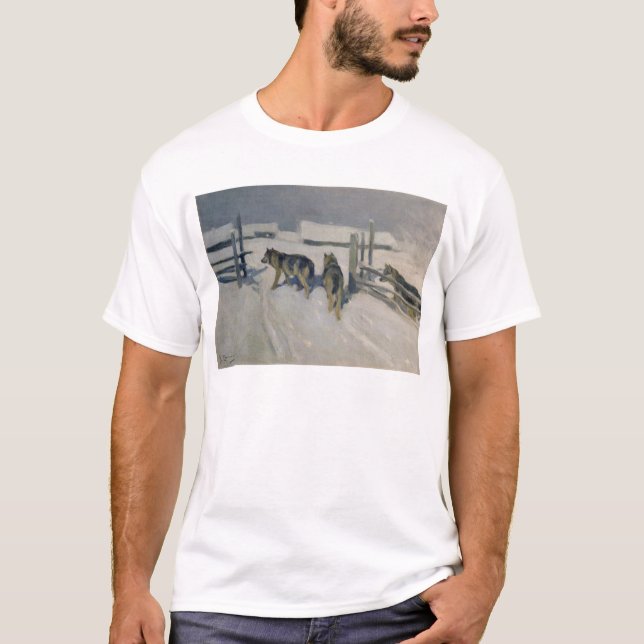 Wolfs, Winter Night, c.1910 T-Shirt (Front)