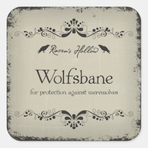 Wolfsbane Halloween Jar Sticker Label