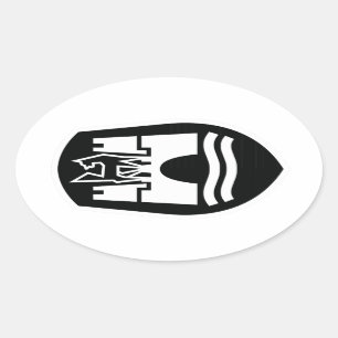 Wolfsburg Coat of Arms (black white) Oval Sticker