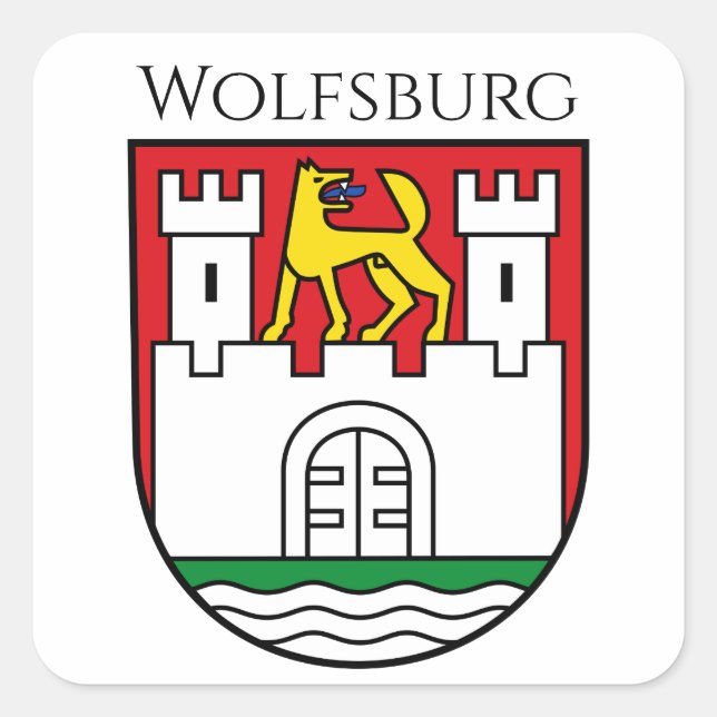 Wolfsburg coat of arms, Germany Square Sticker (Front)