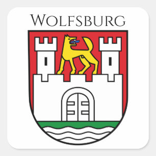 Wolfsburg coat of arms, Germany Square Sticker