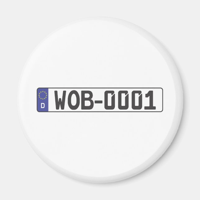 Wolfsburg License Plate Magnet (Front)