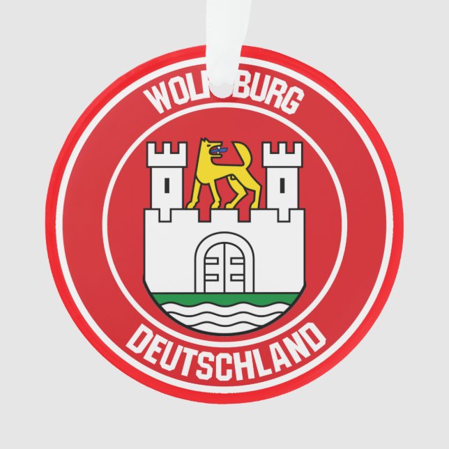 Wolfsburg Round Emblem Ornament (Front)