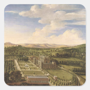 Wollaton Hall and Park, Nottingham, 1697 (oil on c Square Sticker